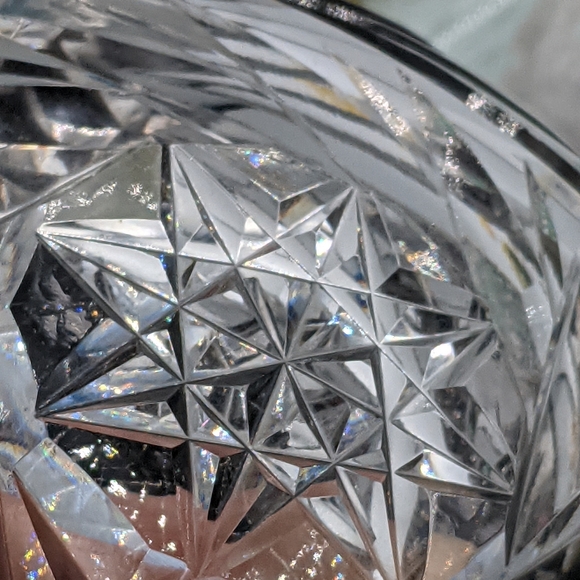 VINTAGE AMERICAN BRILLIANT ABP SAW TOOTH CRYSTAL GLASS BOWL 7 3/4 INCH ROUND - Picture 9 of 11